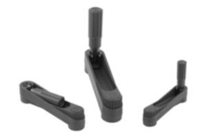 Crank handles  with fold-down cylinder grip