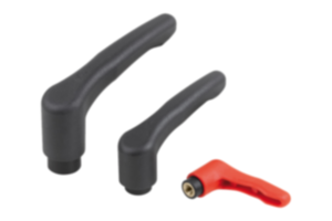 Clamping levers ECO, plastic with internal thread, threaded insert brass or blue passivated steel