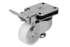 Elevating castors with integrated machine foot