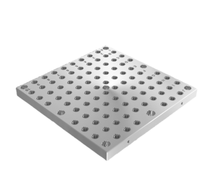 Interchangeable subplates, grey cast iron with grid holes